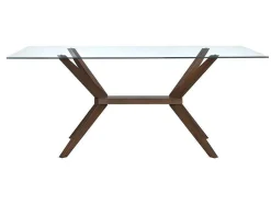 Mesa De Jantar De 6 Lugares Em Vidro Temperado E Faia - Belinda
