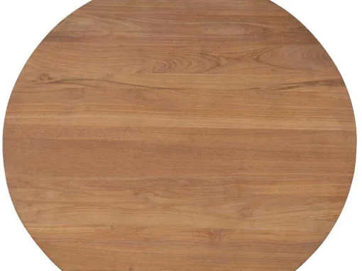Mesa De Jantar De Jardim Em Teca D. 120 Cm Natural Claro - Triani