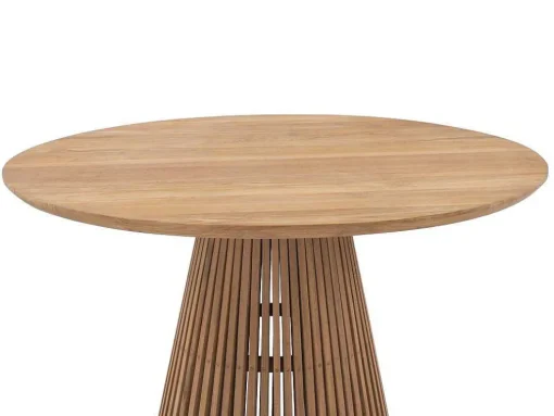 Mesa De Jantar De Jardim Em Teca D. 120 Cm Natural Claro - Triani