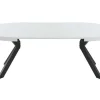 Mesa De Jantar Extensivel De 4 A 8 Lugares Em Mdf E Aco Lacado A Branco E Preto - Komoni