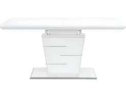 Mesa De Jantar Extensivel De 6 A 8 Lugares - Mdf Lacado A Branco - Amelle