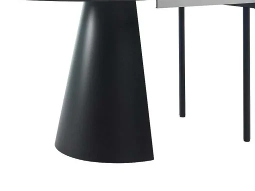 Mesa De Jantar Extensivel De 8 A 14 Lugares Mdf E Metal Natural Claro E Preto - Felanio