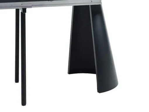 Mesa De Jantar Extensivel De 8 A 14 Lugares Mdf E Metal Natural Claro E Preto - Felanio