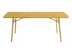 Mesa De Jardim C160 Cm Metal Amarelo Mostarda - Mirmande De Mylia