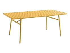 Mesa De Jardim C160 Cm Metal Amarelo Mostarda - Mirmande De Mylia