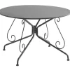 Mesa De Jardim D.120 Cm Metal Estilo Ferro Forjado Antracite - Guermantes De Mylia