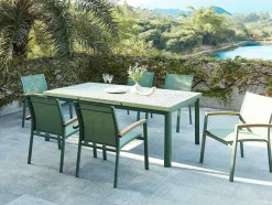 Mesa De Jardim Extensivel Em Aluminio 180/240 Cm Verde-Amendoa - Nauru