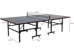 Mesa De Pingue-Pongue Dobravel Com Rodas Para Exterior Com Acessórios C274 X L152,5 X A76 Cm - Jordie