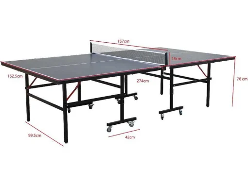 Mesa De Pingue-Pongue Dobravel Com Rodas Para Exterior Com Acessórios C274 X L152,5 X A76 Cm - Jordie