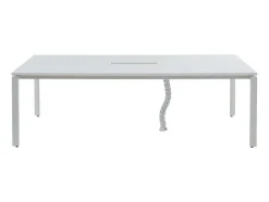 Mesa De Reuniao Retangular, 6 Péssoas, Branco C240 Cm - Downtown