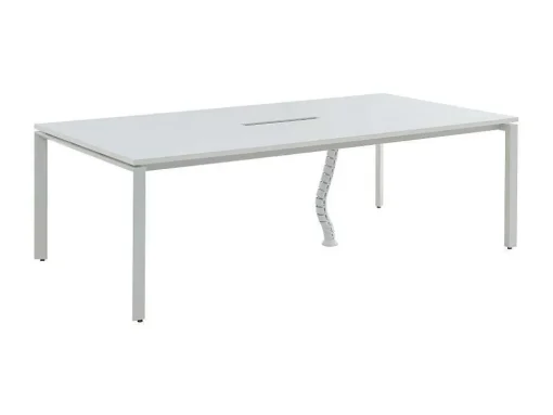 Mesa De Reuniao Retangular, 6 Péssoas, Branco C240 Cm - Downtown