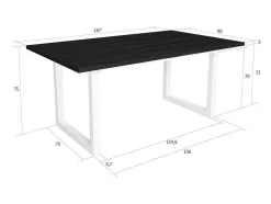 Mesa De Sala De Jantar, 8 Péssoas, 170, Robusto E Estavel Gracas A Sua Estrutura E Pernas Solidas, Preto, Estilo Industrial
