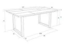 Mesa De Sala De Jantar, 8 Péssoas, 170, Robusto E Estavel Gracas A Sua Estrutura E Pernas Solidas, Preto, Estilo Industrial