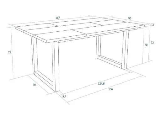 Mesa De Sala De Jantar, 8 Péssoas, 170, Robusto E Estavel Gracas A Sua Estrutura E Pernas Solidas, Preto, Estilo Industrial