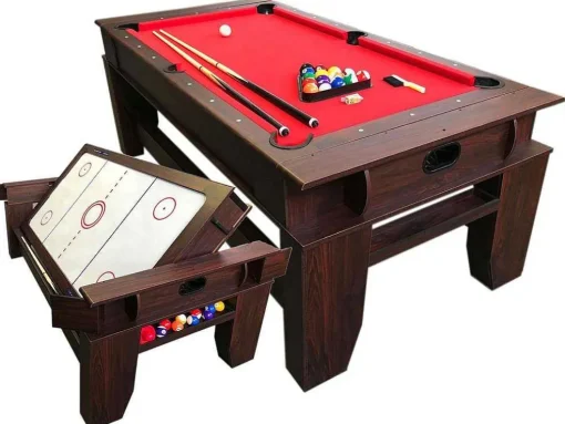 Mesa De Sinuca Multijogos De 7 Pés Com Air Hockey Panther