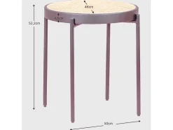 Mesa Lateral Retro Com Detalhes Em Rattan Natural (46Cm) - North - Preto