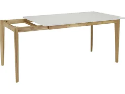 Mesa Para Refeicoes Extensivel Carine - 6 Ate 8 Lugares - Arvore Da Borracha Macica E Mdf - Branco
