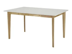 Mesa Para Refeicoes Extensivel Carine - 6 Ate 8 Lugares - Arvore Da Borracha Macica E Mdf - Branco