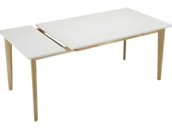 Mesa Para Refeicoes Extensivel Carine - 6 Ate 8 Lugares - Arvore Da Borracha Macica E Mdf - Branco