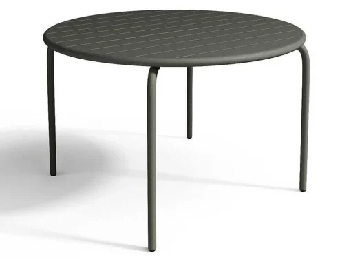 Mesa Redonda De Jardim D. 110 Cm Em Metal Cinzento-Escuro - Mirmande