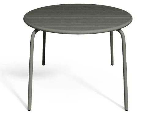 Mesa Redonda De Jardim D. 110 Cm Em Metal Cinzento-Escuro - Mirmande