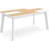 Mesa Sala De Jantar, 170, Para 8 Péssoas, Pés De Madeira, Carvahlo E Branco