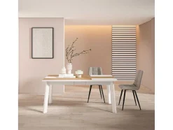 Mesa Sala De Jantar, 170, Para 8 Péssoas, Pés De Madeira, Carvahlo E Branco