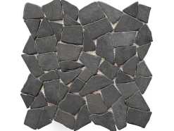 Mosaico De Chao E Parede Moli Em Marmore Natural - Cinza - Pack De 1 M