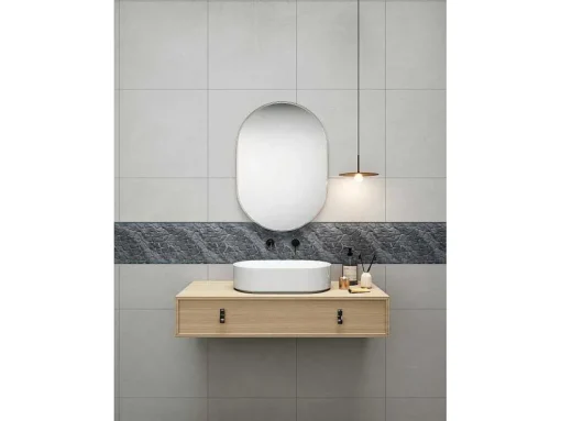 Mosaico De Chao E Parede Moli Em Marmore Natural - Cinza - Pack De 1 M