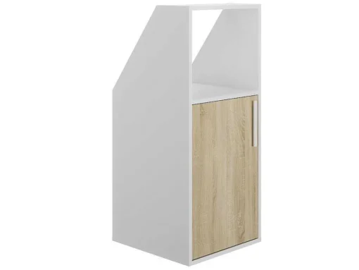 Móvel Com Inclinacao 1 Porta E 1 Nicho Branco E Natural - Adezio