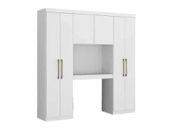 Móvel De Cama Antero - 6 Portas - Com Armários E Gavetas - C 200 Cm - Branco