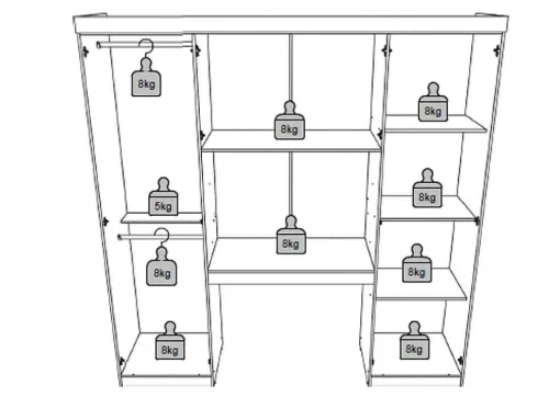 Móvel De Cama Antero - 6 Portas - Com Armários E Gavetas - C 200 Cm - Branco