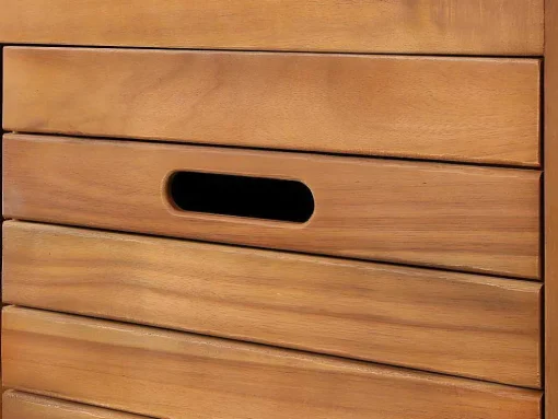 Móvel De Casa De Banho Em Madeira De Acacia Com Lavatório Duplo E Espelhos De 130 Cm - Pulukan
