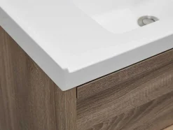 Móvel De Casa De Banho Suspenso Com Lavatório De Encastrar Cor Natural Clara 120 Cm - Quadra