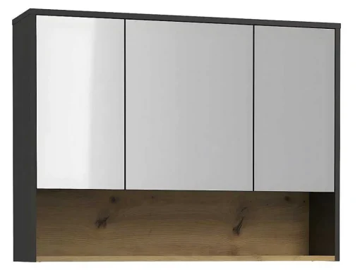 Móvel De Casa De Banho Suspenso Cor Antracite Com Lavatório Duplo E Armário De Casa De Banho De 120 Cm - Yangra