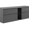 Móvel De Casa De Banho Suspenso Com Lavatório Duplo Cinza 150 Cm - Magdalena Ii