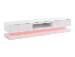 Móvel De Tv - Mdf Lacado A Branco - Leds - 2 Gavetas E 1 Nicho - Firmament