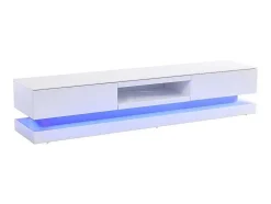 Móvel De Tv - Mdf Lacado A Branco - Leds - 2 Gavetas E 1 Nicho - Firmament