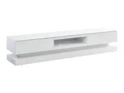 Móvel De Tv - Mdf Lacado A Branco - Leds - 2 Gavetas E 1 Nicho - Firmament