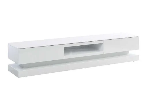 Móvel De Tv - Mdf Lacado A Branco - Leds - 2 Gavetas E 1 Nicho - Firmament
