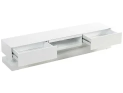 Móvel De Tv - Mdf Lacado A Branco - Leds - 2 Gavetas E 1 Nicho - Firmament