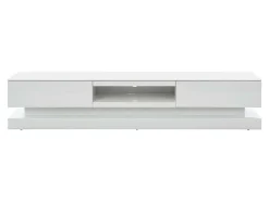 Móvel De Tv - Mdf Lacado A Branco - Leds - 2 Gavetas E 1 Nicho - Firmament