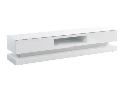Móvel De Tv - Mdf Lacado A Branco - Leds - 2 Gavetas E 1 Nicho - Firmament