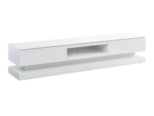 Móvel De Tv - Mdf Lacado A Branco - Leds - 2 Gavetas E 1 Nicho - Firmament