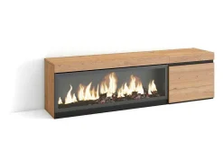 Móvel De Tv, 160, Para Televisores Ate 65", Lareira Electrica Xxl, Carvahlo