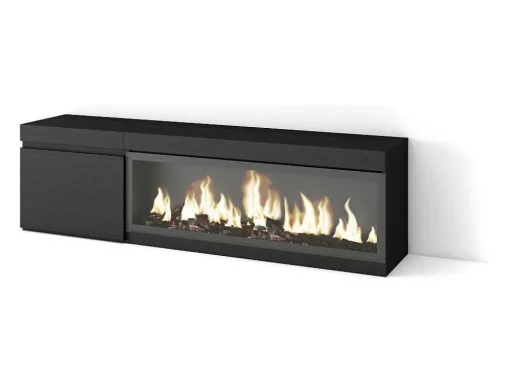 Móvel De Tv, 160, Para Televisores Ate 65", Lareira Electrica Xxl, Preto