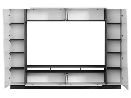 Móvel De Tv Com Espacos De Arrumação E Com Leds - Mdf Lacado A Branco - Chace