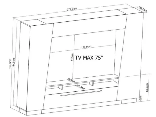 Móvel De Tv Com Espacos De Arrumação E Com Leds - Mdf Lacado A Branco - Chace