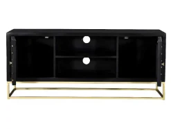 Móvel De Tv Prismin - 2 Portas E 2 Nichos - Mangueira E Metal - Preto