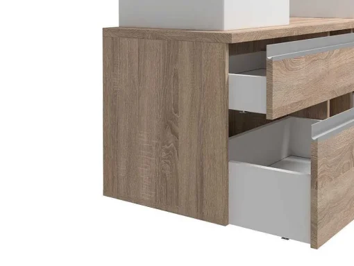 Móvel Suspenso De Casa De Banho Com Lavatório Duplo Cor Natural Clara 150 Cm - Magdalena Ii